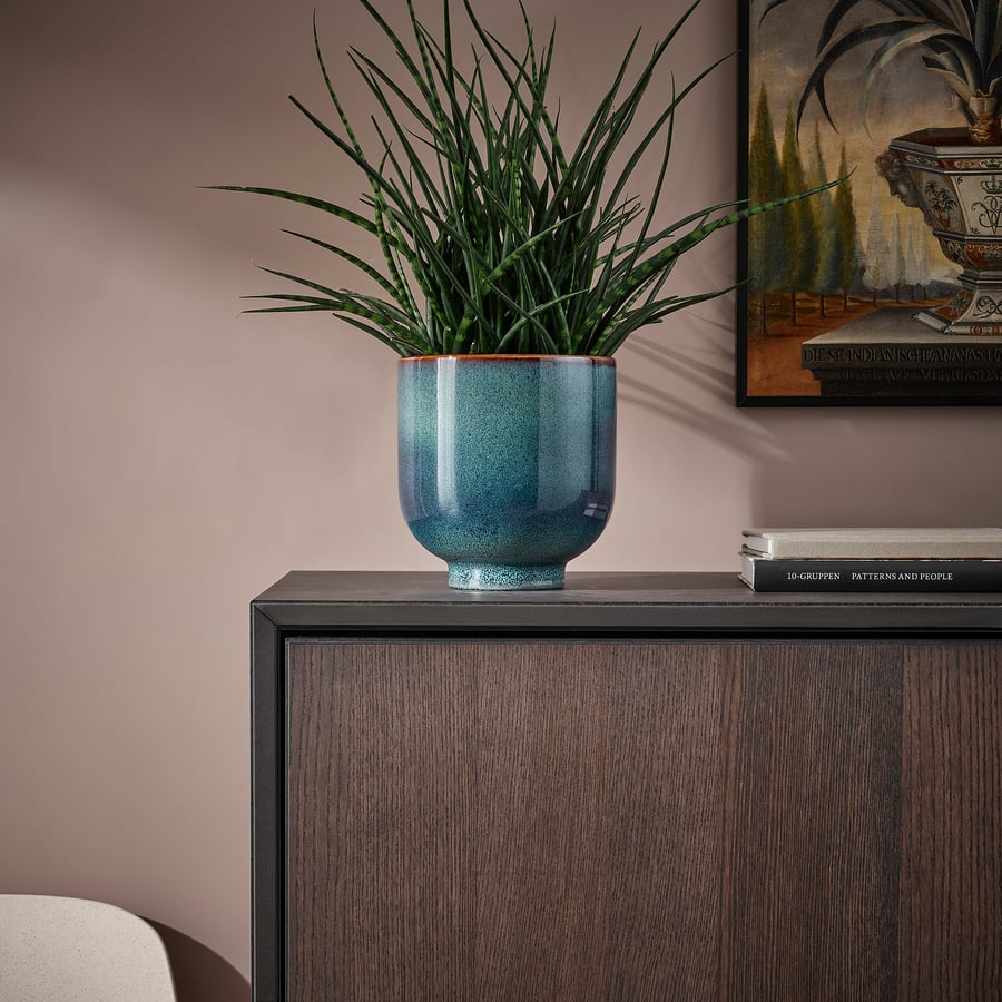 DRÖMSK Macetero, int/ext azul oscuro, 15 cm IKEA