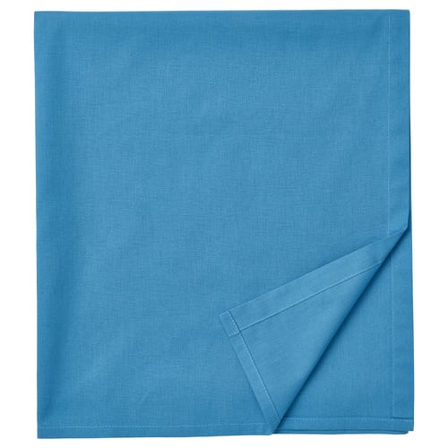 Una sábana de algodón DVALA azul. Es rectangular, con una esquina doblada y un patrón texturizado.
