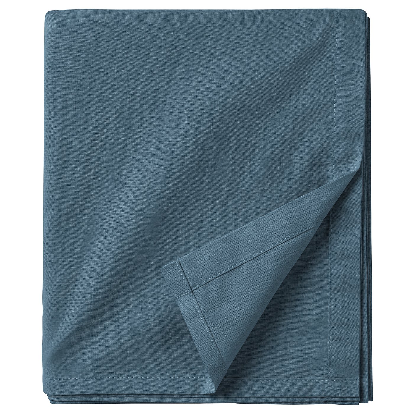 Manta plegada DVALA azul, rectangular, algodón texturizado.