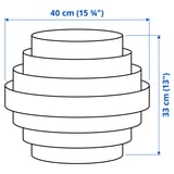 DYKARKLOCKA Pantalla para lámpara de techo, chapa roble tinte blanco, 40 cm