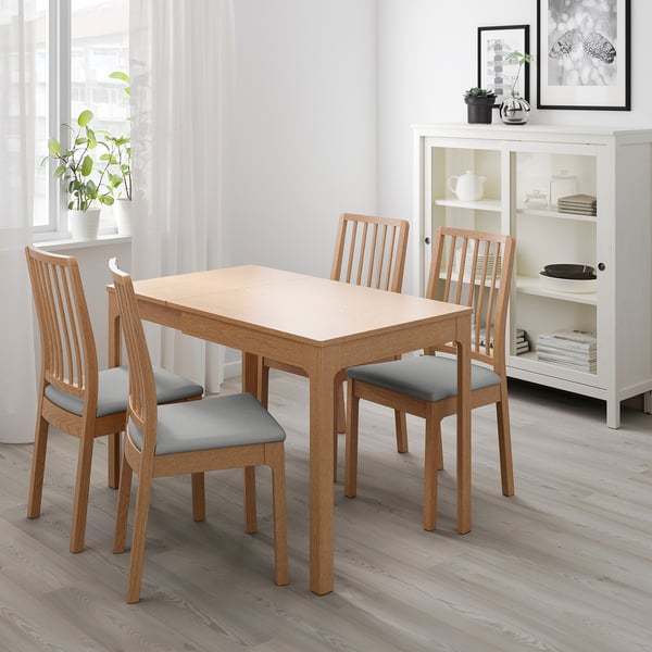 EKEDALEN Mesa extensible, roble, longitud mínima 80 cm IKEA