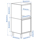 EKET Combinación de almacenaje con patas, blanco azul grisáceo claro/madera, 35x35x80 cm