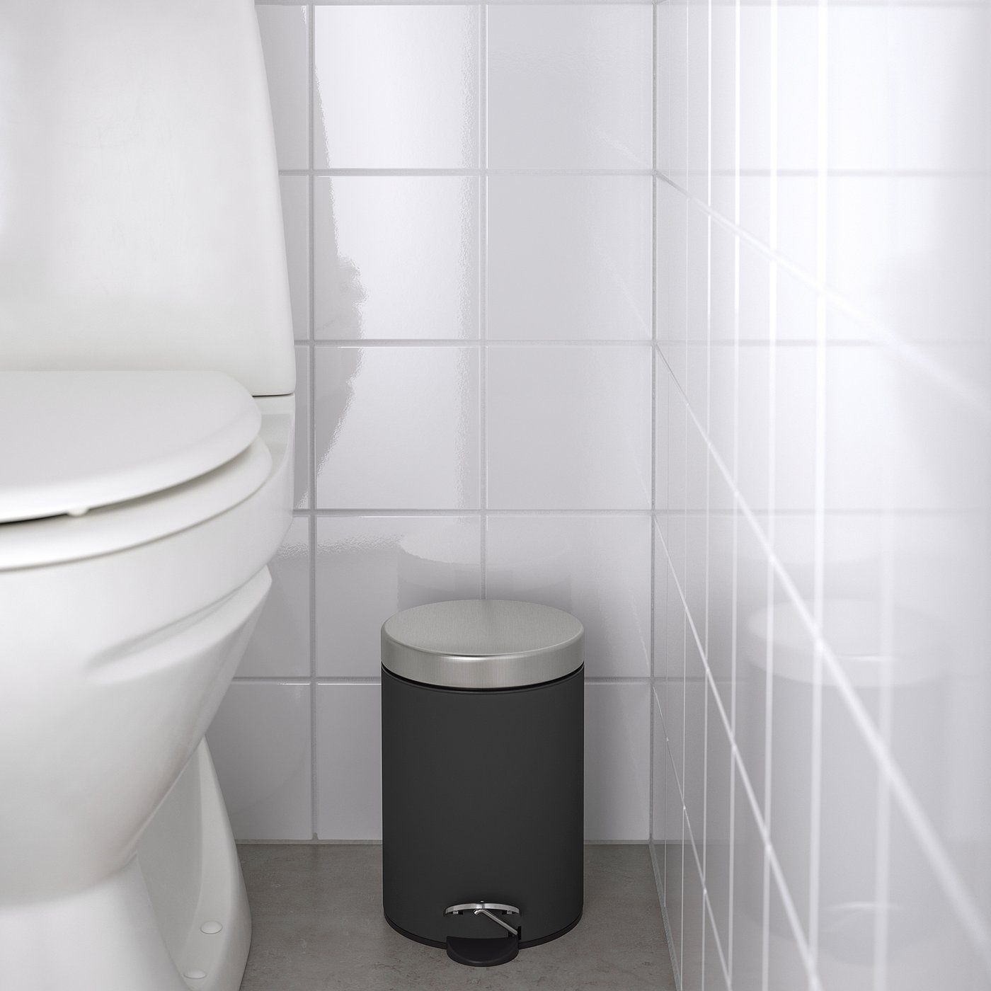 Cubo De Basura Con Pedal, Cubo De Basura, Blanco Gris 10l | Cuotas Sin
