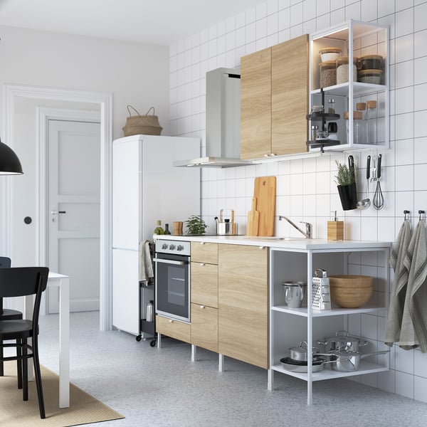 ENHET Cocina - blanco/efecto roble - IKEA