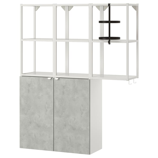 ENHET Combinación de almacenaje de pared - blanco/efecto cemento - IKEA