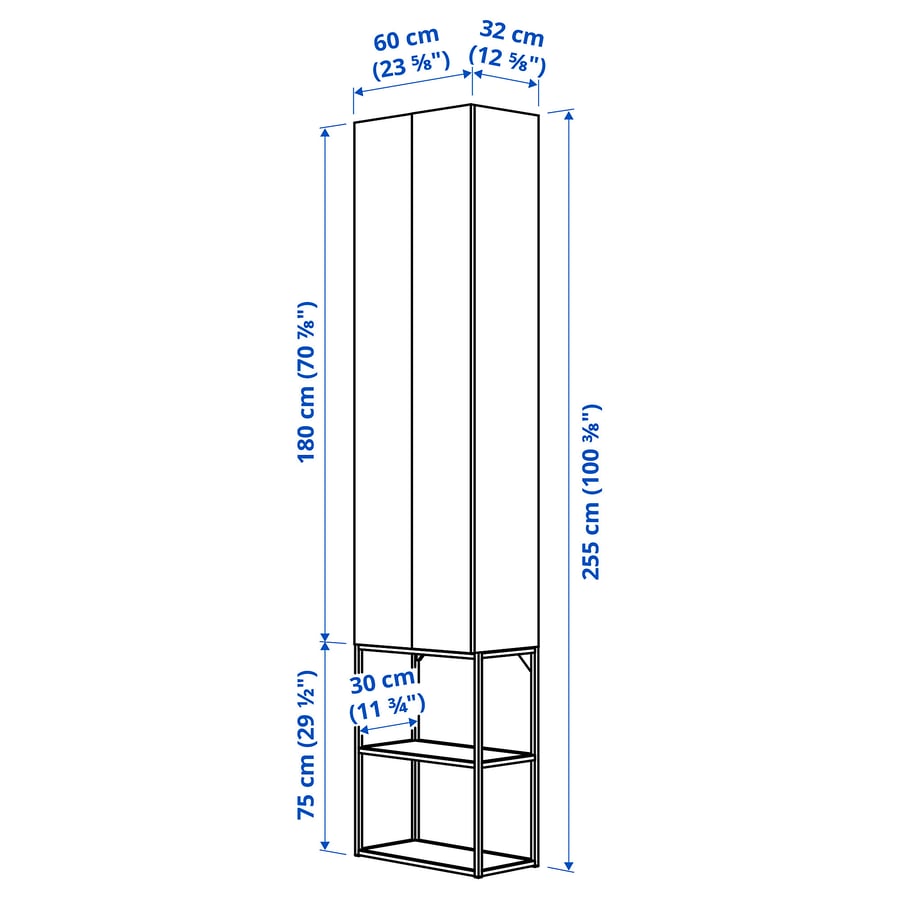 ENHET Combinación de almacenaje de pared - blanco/efecto cemento - IKEA
