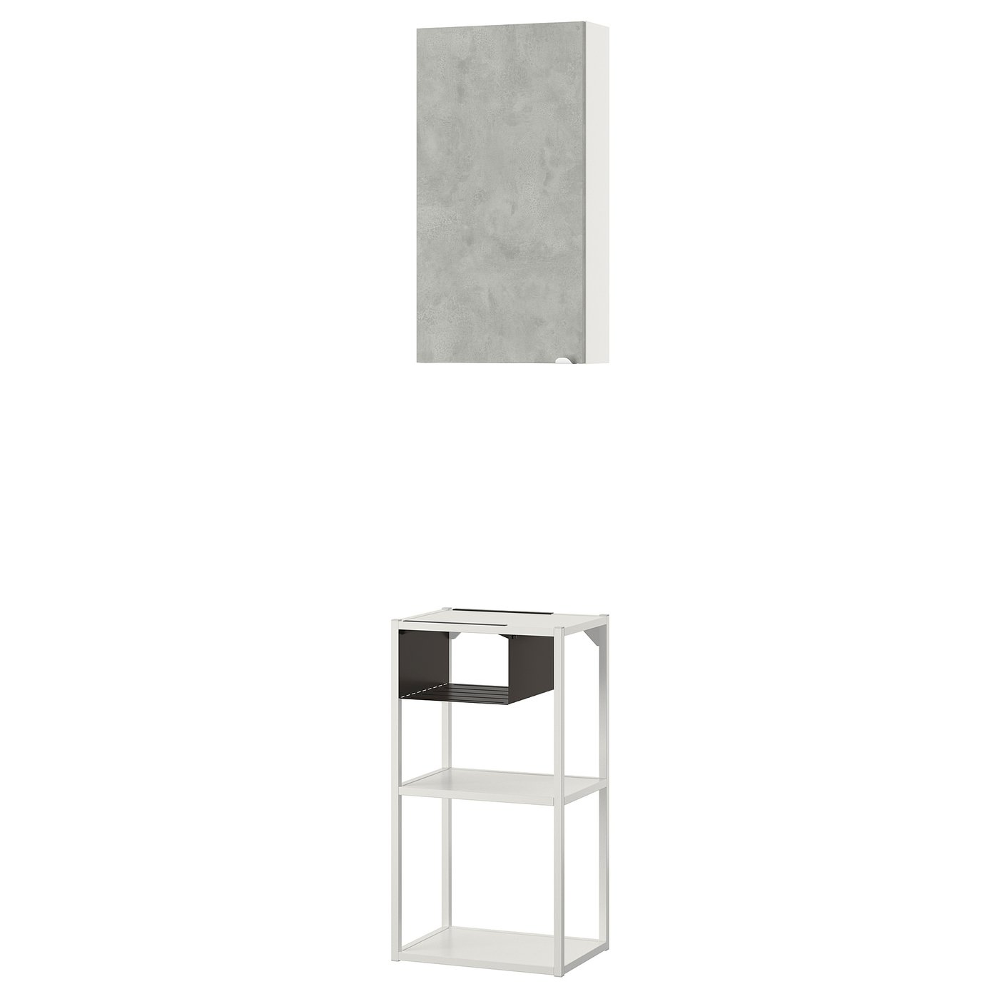 ENHET Combinación de almacenaje de pared - blanco/efecto cemento - IKEA