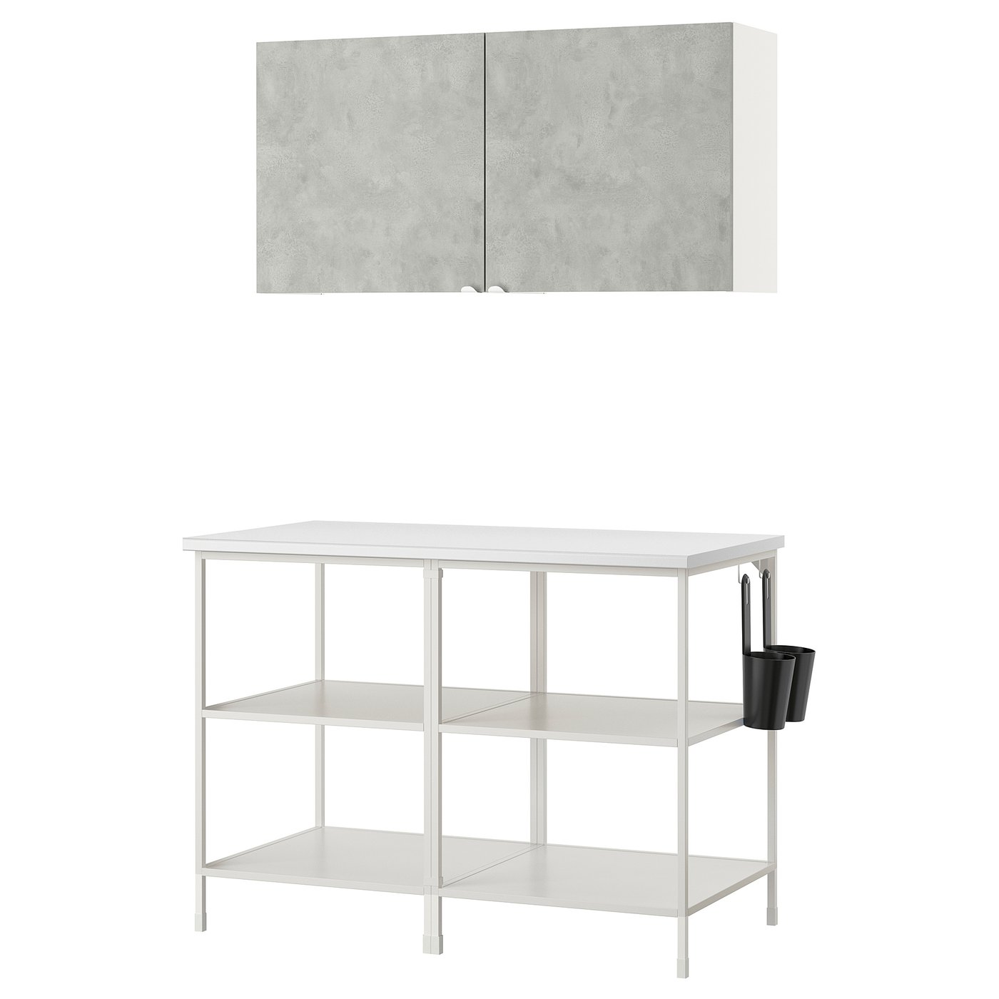 ENHET Combinación de almacenaje de pared - blanco/efecto cemento - IKEA
