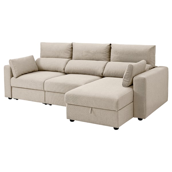 ESKILSTUNA Sofá 3 plazas +chaiselongue, Hillared beige IKEA
