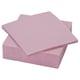 Una pila de servilletas de papel rosa FANTASTISK, cuidadosamente dobladas, con una superficie texturizada.