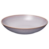 Cuenco FÄRGKLAR, lavanda, gres, forma redondeada, interior acristalado, exterior rústico.