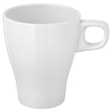 Taza de gres blanco, diseño sencillo, asa grande.