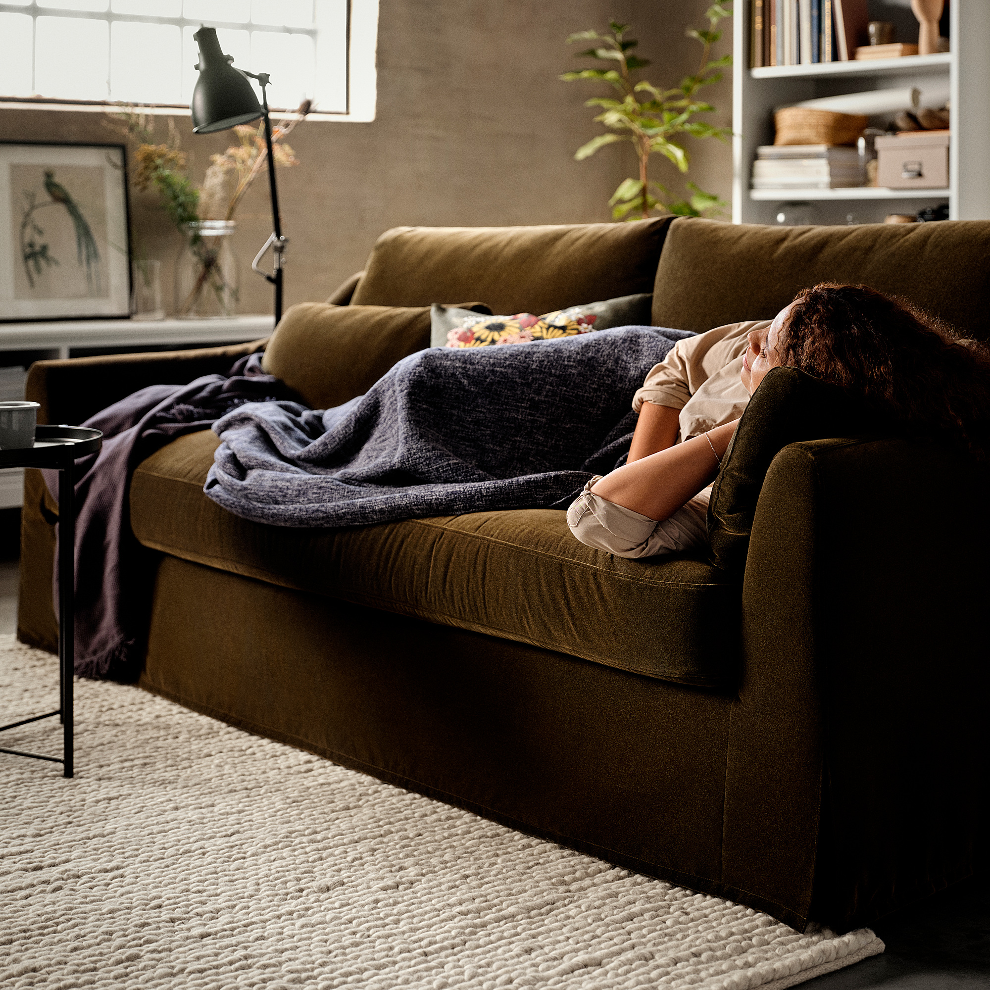 FÄRLÖV Sofá 3 plazas Djuparp verde oliva oscuro IKEA