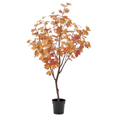 FEJKA Planta artificial, interior/exterior/arce marrón anaranjado, 19 cm