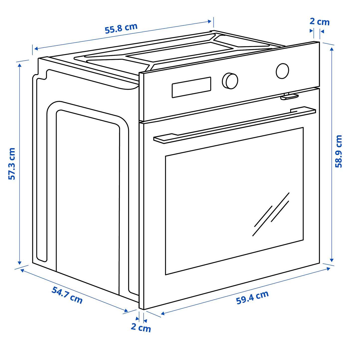FINSMAKARE Horno aire forzado func vapor/piro, negro - IKEA