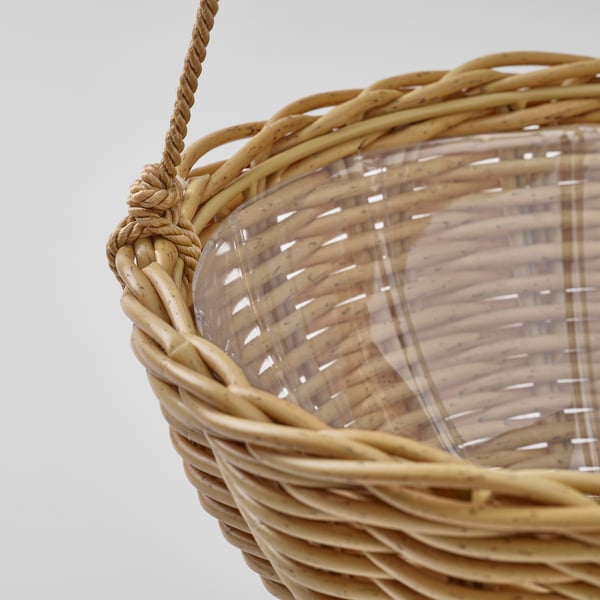 FLODBJÖRK Macetero colgante, interior/exterior marrón grisáceo claro, 27 cm