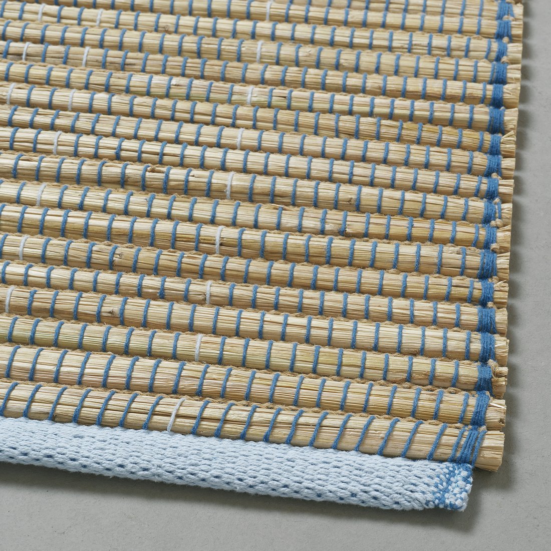 FÖRÄNDRING Alfombra, a mano/paja de arroz azul/natural, 120x180 cm - IKEA