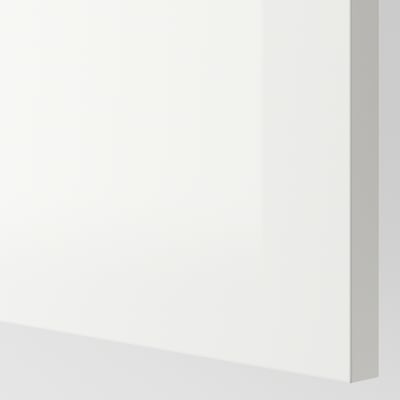 FÖRBÄTTRA: armario blanco con superficie brillante, núcleo de aglomerado, bordes y lámina de plástico, forma rectangular.