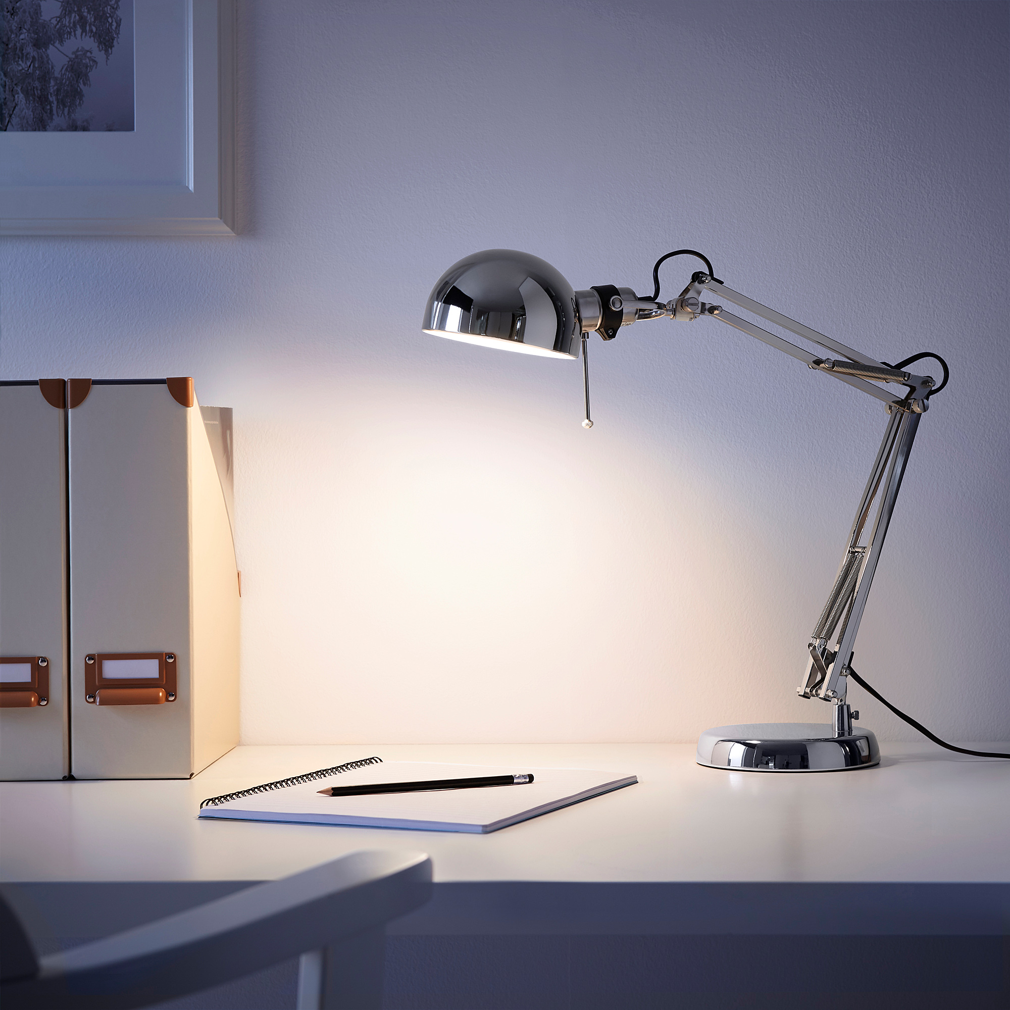 FORSÅ Lámpara flexo de trabajo, niquelado - IKEA