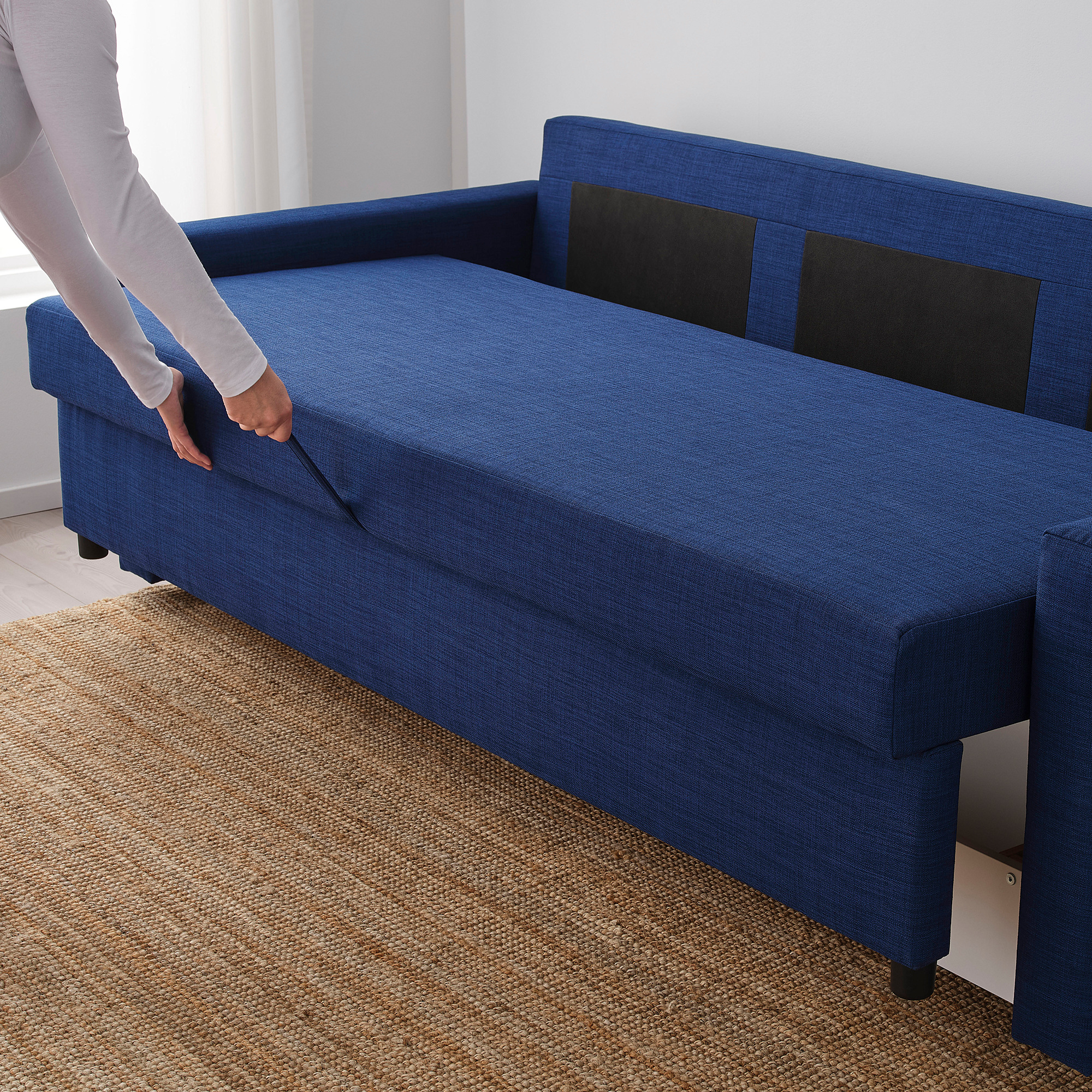 FRIHETEN Sofá cama 3 plazas, Skiftebo azul IKEA