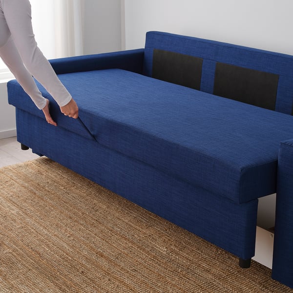 FRIHETEN Sofá cama 3 plazas, Skiftebo azul - IKEA