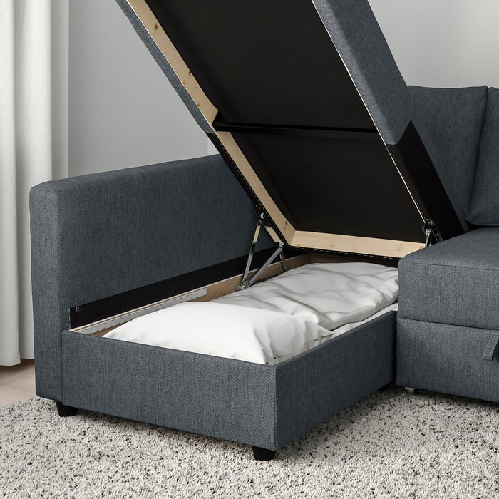 FRIHETEN Sofá cama esquina con almacenaje, Hyllie gris oscuro - IKEA