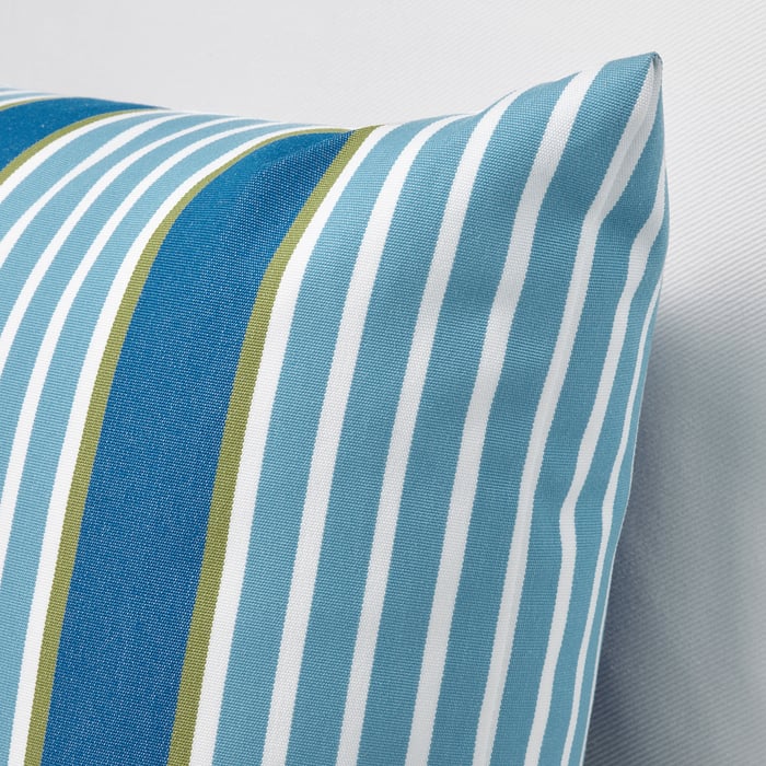 FUNKÖN Cojín int/ext, azul raya, 30x58 cm - IKEA