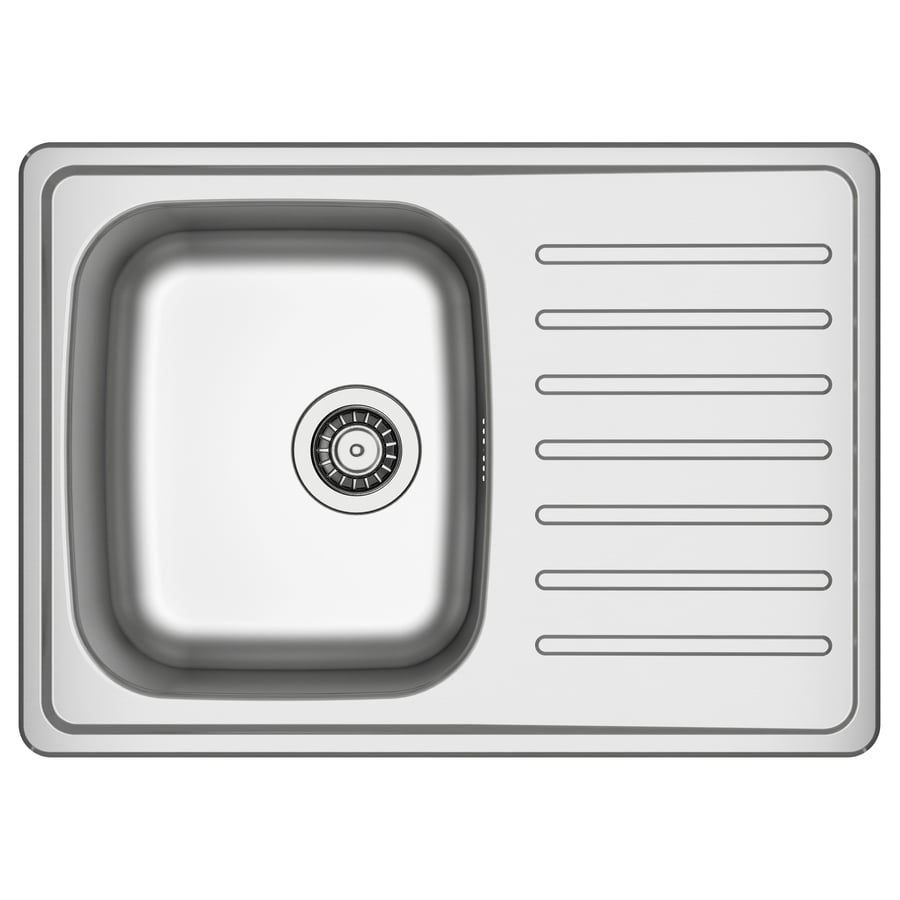 FYNDIG fregadero 1+escurridor, acero inoxidable, 70x50 cm - IKEA