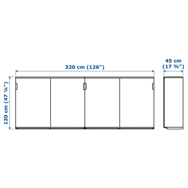 GALANT Combi almacenaje puertas correderas, blanco, 320x120 cm -