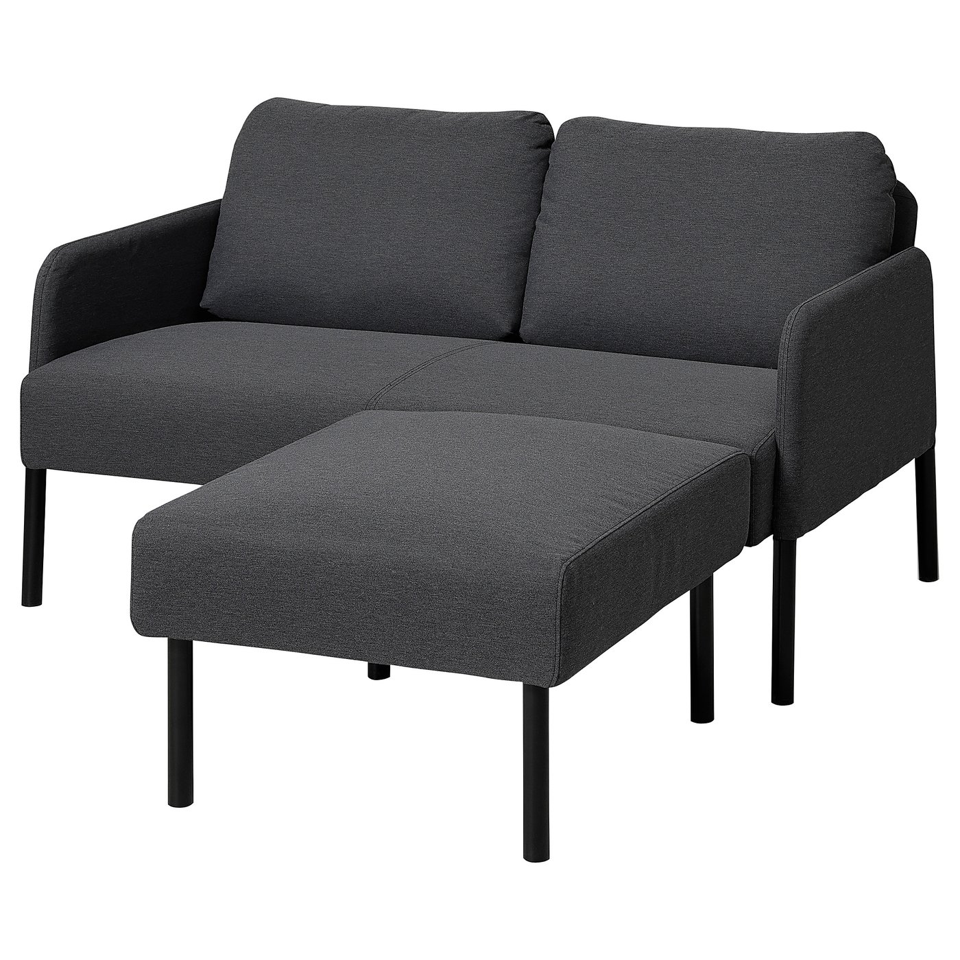 GLOSTAD sofá 2 plazas con chaiselongue, Knisa gris oscuro - IKEA