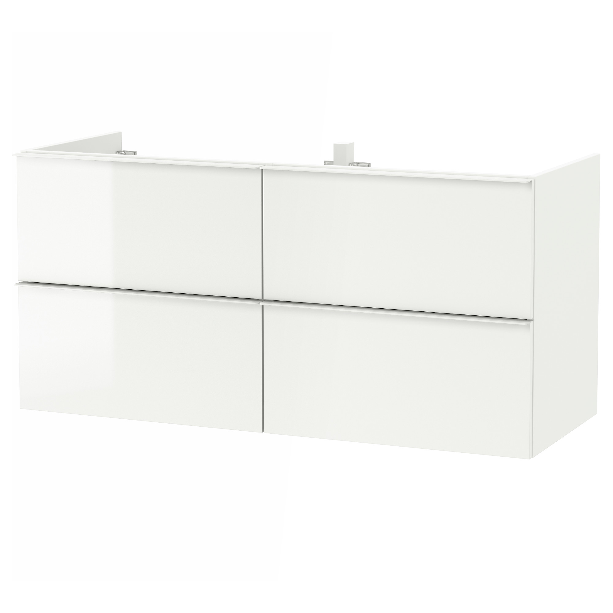 GODMORGON Armario lavabo 4cajones, alto brillo blanco, 120x47x58 cm - IKEA