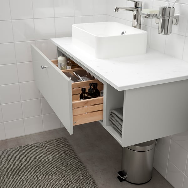 GODMORGON/TOLKEN / HÖRVIK Armario/lavabo +encimera - Gillburen gris