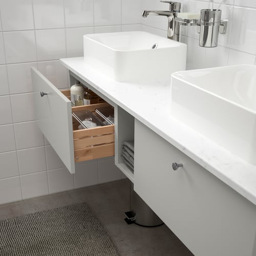 GODMORGON/TOLKEN / HÖRVIK Armario/lavabo +encimera - Gillburen gris