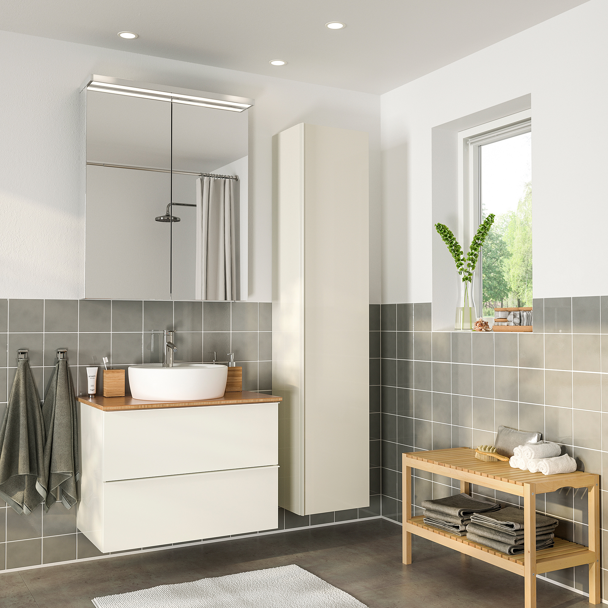 GODMORGON/TOLKEN / TÖRNVIKEN Muebles de baño j6, alto brillo blanco