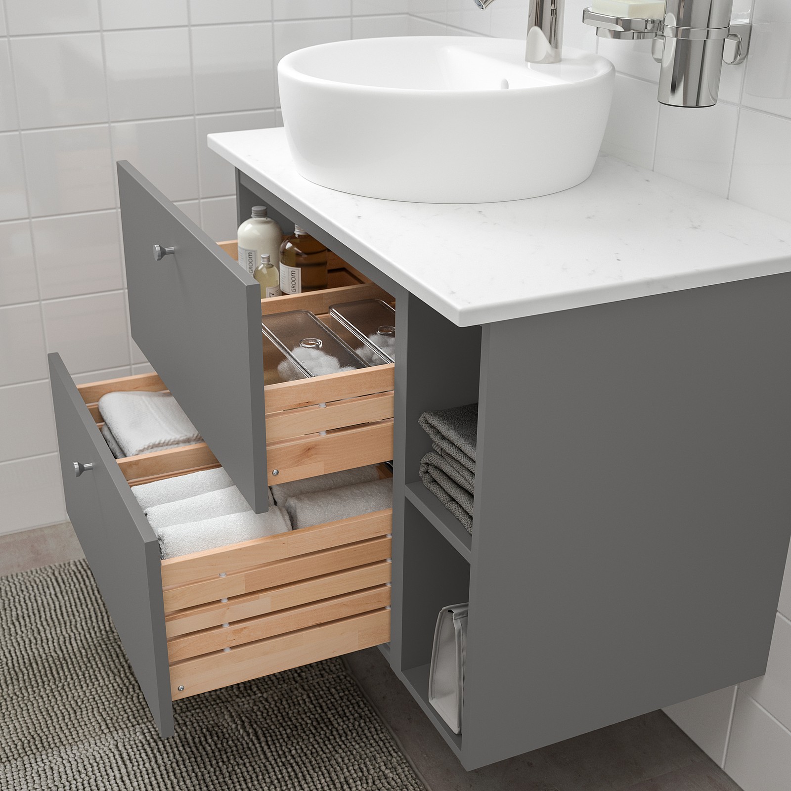 GODMORGON/TOLKEN / TÖRNVIKEN Muebles de baño j7 - Gillburen gris oscuro