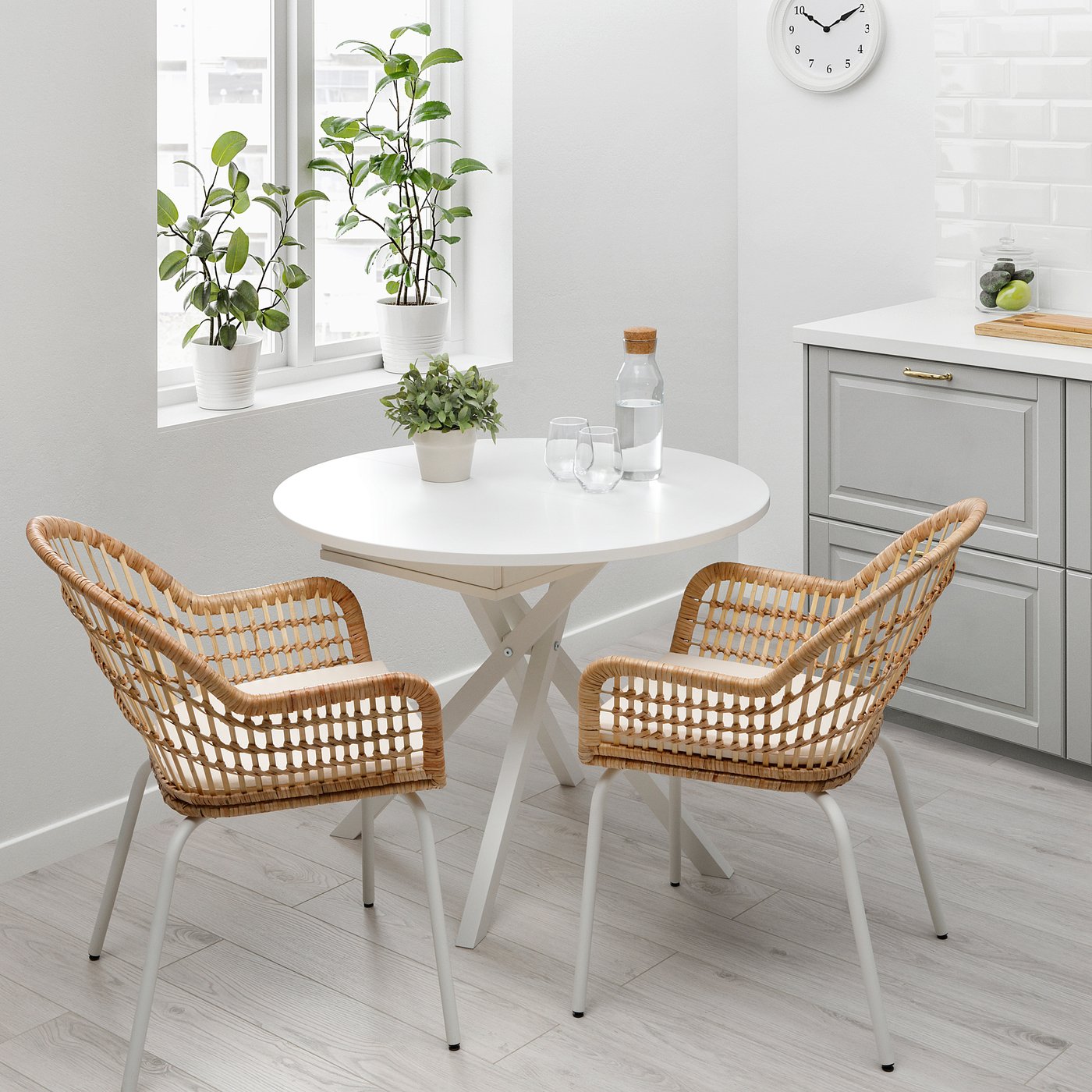 IKEA - mesa extensible, blanco, 90120x90 cm blanco