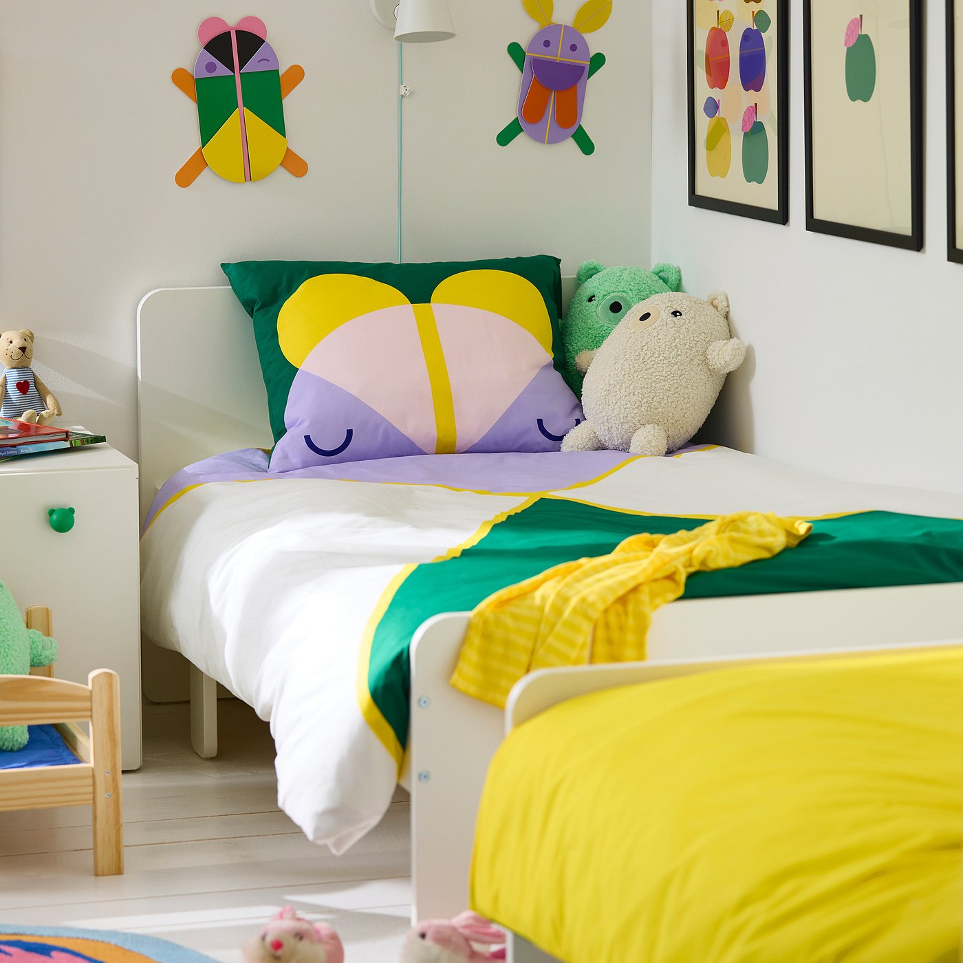 GREJSIMOJS Funda nórdica con funda de almohada, multicolor, 150x200/50x60 cm