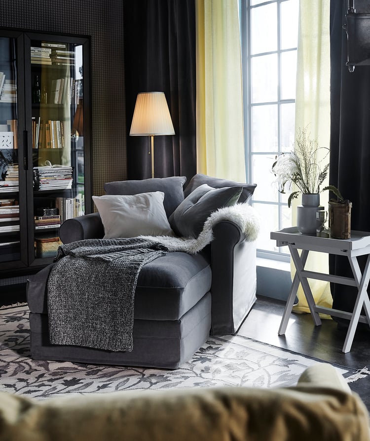 GRÖNLID chaiselongue, Ljungen gris IKEA