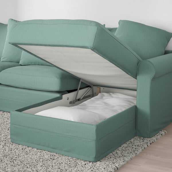 GRÖNLID sofá cama 3+chaiselongue, Ljungen verde claro IKEA