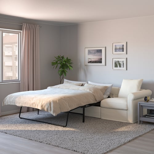 GRÖNLID Sofá cama 3 plazas, Inseros blanco IKEA