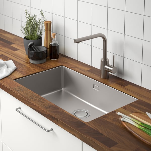 HACKBOL Fregadero encolado bajo encimera, para encimeras de madera a medida