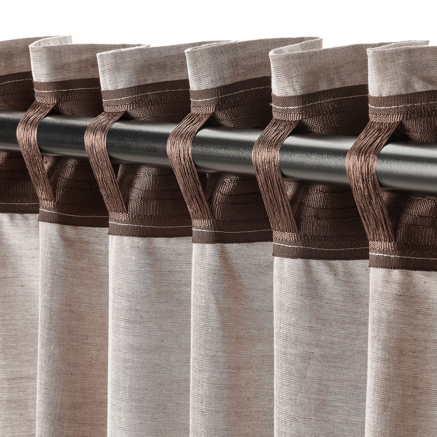 HANNALILL Cortina, 1par, marrón claro, 145x300 cm - IKEA