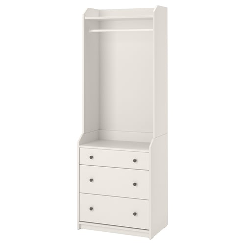 HAUGA Armario abierto 3 cajones - blanco 70x199 cm