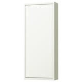 Armario de pared HAVBÄCK blanco con diseño elegante y estantes de cristal para montaje en pared.