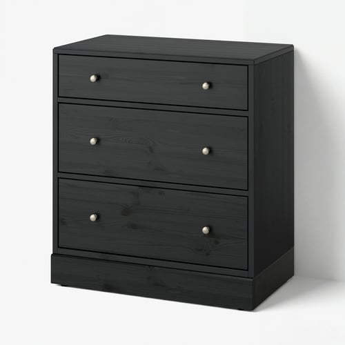 HAVSTA Cómoda de 3 cajones - negro 81x47x89 cm