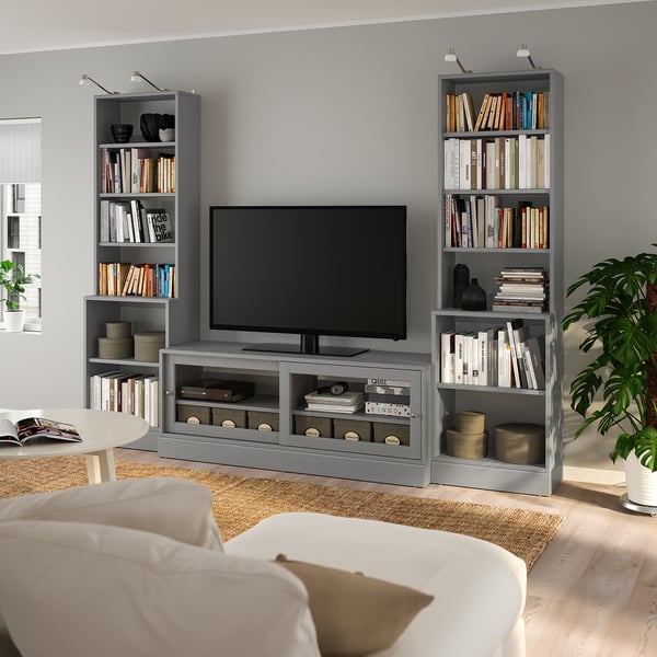HAVSTA Mueble TV, gris, 282x47x212 cm IKEA