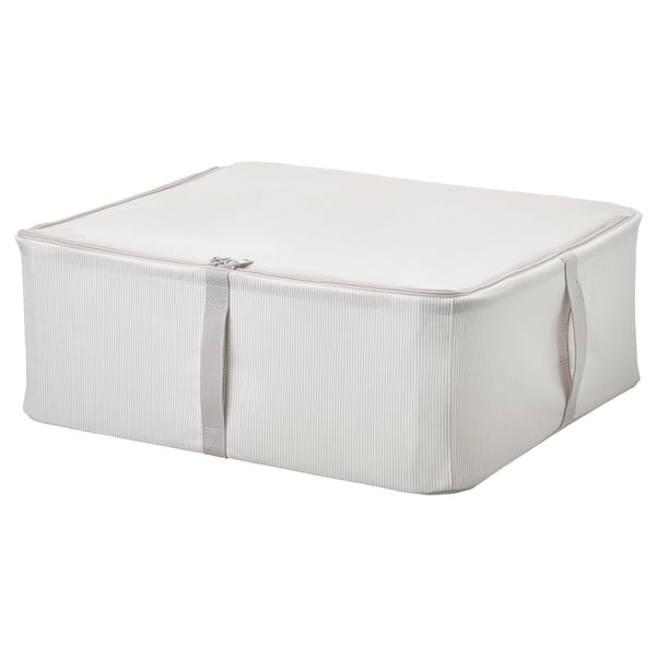 HEMMAFIXARE caja, tela rayas/blanco/gris, 44x51x19 cm - IKEA