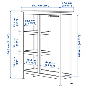 HEMNES Armario abierto, tinte blanco, 99x37x130 cm - IKEA
