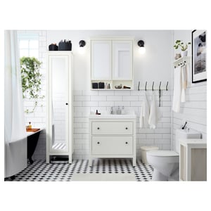 HEMNES Armario &espejo, 2 puertas, blanco, 83x16x98 cm - IKEA