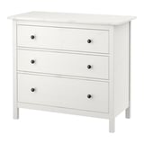 HEMNES Cómoda de 3 cajones, tinte blanco, 108x96 cm